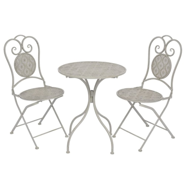 Set Mobilier Bistro, 3 Piese Gri Oțel 43154